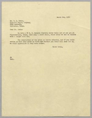 [Letter from Daniel W. Kempner to Daniel L. Bowie, March 9, 1950]