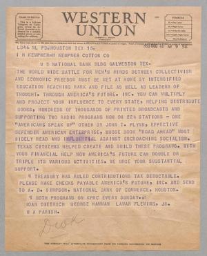 [Letter from Messrs. Dietrich, Hamman, Fleming, and Parish to I. H. Kempner, December 18, 1950]