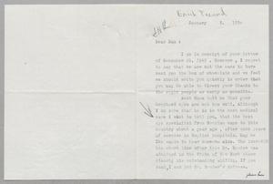 [Letter from Erich Freund to Daniel W. Kempner, January 3, 1950]