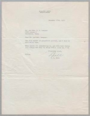 [Letter from William L. Gatz to Daniel W. Kempner and Jeane Bertig Kempner, December 28, 1950]