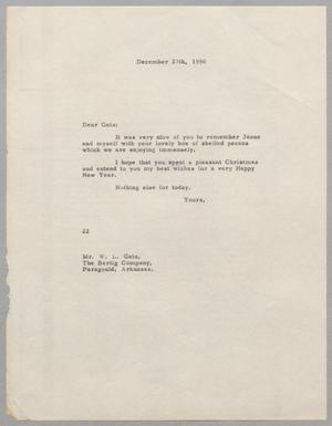 [Letter from Daniel W. Kempner to William L. Gatz, December 27, 1950]