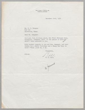 [Letter from William L. Gatz, Jr. to Daniel W. Kempner, December 22, 1950]