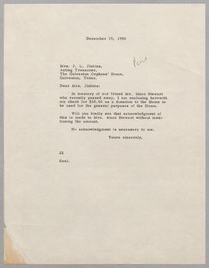 [Letter from Daniel W. Kempner to Kittie Fae Jinkins, December 19, 1950]