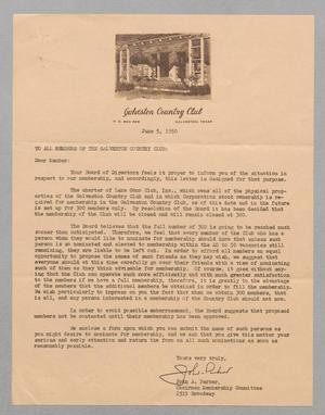[Letter from Galveston Country Club, June 5, 1950]