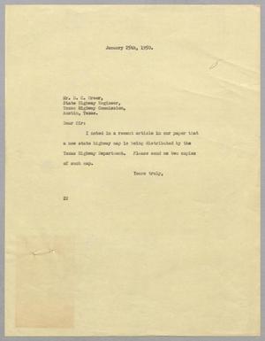 [Letter from Daniel W. Kempner to D. C. Greer, January 25, 1950]