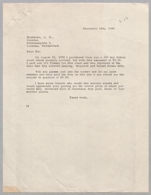 [Letter from Daniel W. Kempner to Bucherer A. G., December 11, 1950]