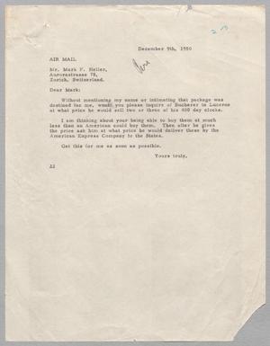 [Letter from Daniel W. Kempner to Mark F. Heller, December 9, 1950]