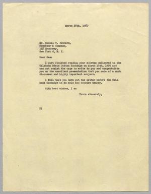 [Letter from Daniel W. Kempner to Samuel T. Hubbard, March 28, 1950]