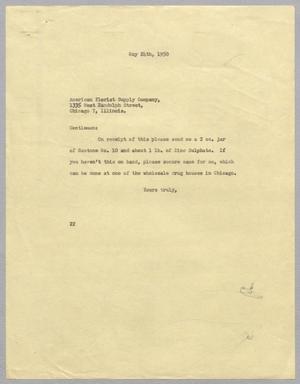 [Letter from Daniel W. Kempner to American Florist Supply Company, May 24, 1950]
