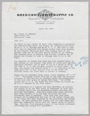 [Letter from M. C. Wright to D. W. Kempner, April 13, 1950]