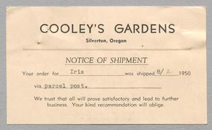 Primary view of object titled '[Postcard from Cooley's Gardens to D. W. Kempner, August 2, 1950]'.