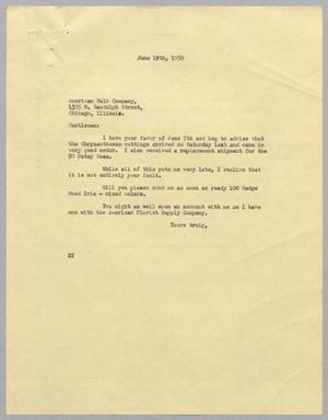 [Letter from D. W. Kempner to American Bulb Company, June 19, 1950]
