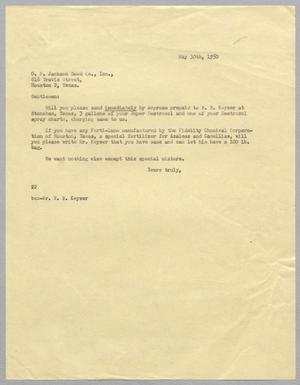[Letter from D. W. Kempner to O. P. Jackson Seed Co., Inc., May 30, 1950]