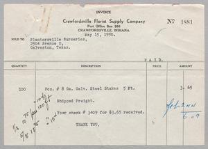 Primary view of object titled '[Invoice for Galvanized Steel Stakes]'.