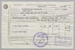 Primary view of object titled '[Receipt of Contract Truck Operator, May 31, 1950]'.