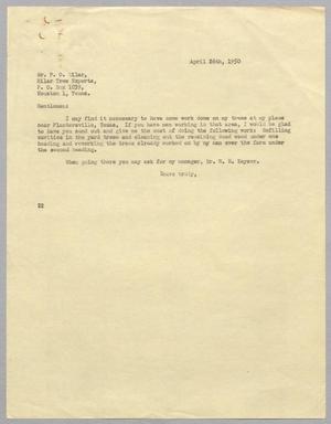 [Letter from Daniel W. Kempner to P. O. Eilar, April 26, 1950]