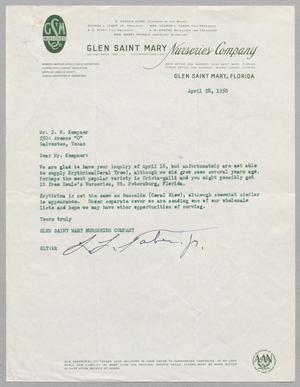 [Letter from Glen Saint Mary Nurseries to D. W. Kempner, April 28, 1950]