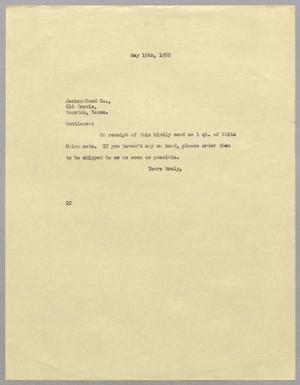 [Letter from D. W. Kempner to Jackson Seed Co., May 15, 1950]