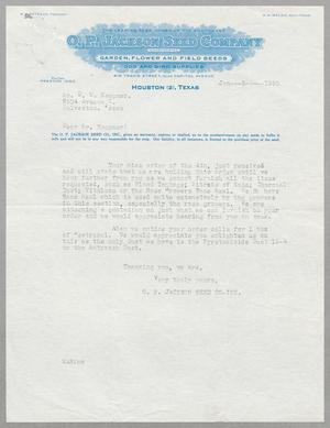 [Letter from O. P. Jackson Seed Co. Inc. to D. W. Kempner, January 5, 1950]