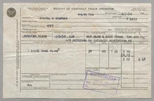 [Receipt of Contract Truck Operator, June 7, 1950]