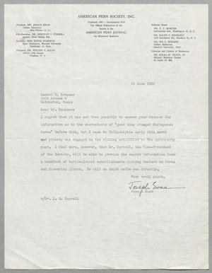 [Letter from Joseph Ewan to D. W. Kempner, June 26, 1950]