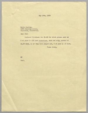 [Letter from D. W. Kempner to Keith Shaffer, May 10, 1950]