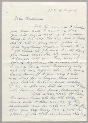 Primary view of object titled '[Letter from Lisa Neff to Jeane Kempner, August 28th, 1950]'.