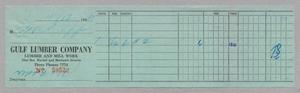 [Invoice for Balance to Be Paid to Gulf Lumber Company, April 1950]