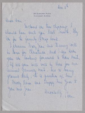 [Letter from Sara Elizabeth Weston to Daniel W. Kempner, December 11, 1955]