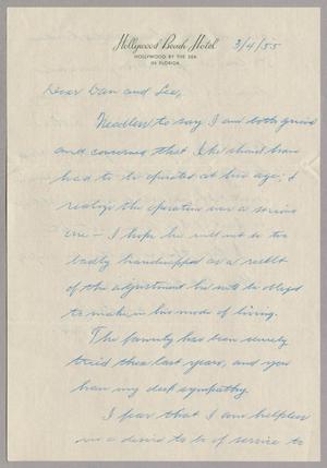 [Letter from Daniel W. and Lee Marion Kempner from David F. Weston, March 4, 1955]
