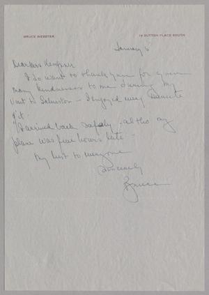 [Letter from Dr. Bruce Webster to Daniel W. Kempner, January 5, 1955]
