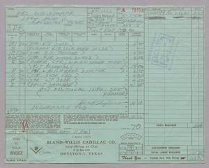 [Invoice for Repairs made by Bland-Willis Cadillac Co., Order A-78753]