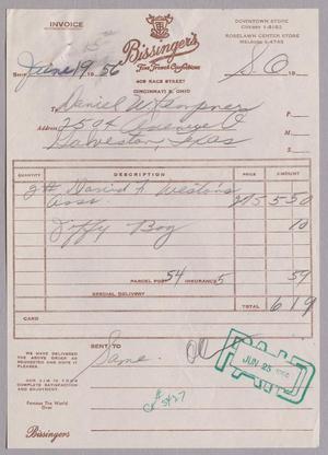 [Invoice for Items from Bissingers, June 19, 1956]