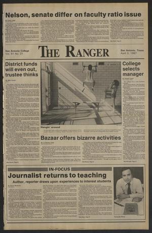 Primary view of object titled 'The Ranger (San Antonio, Tex.), Vol. 61, No. 21, Ed. 1 Friday, April 3, 1987'.