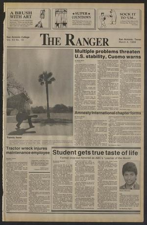 Primary view of object titled 'The Ranger (San Antonio, Tex.), Vol. 63, No. 18, Ed. 1 Friday, March 4, 1988'.