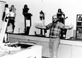 Photograph: Photography instructor Steve Neihaus shows off the new darkroom facil…