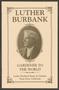 Pamphlet: Luther Burbank: Gardener to The World