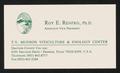 Thumbnail image of item number 1 in: '[Business Card for Roy E. Renfro]'.