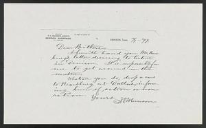 [Letter from T. V. Munson to his Brother, December 9, 1897]