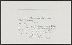 [Letter from G. W. Kimbrough to T. V. Munson, February 10, 1904]