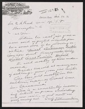 Primary view of object titled '[Letter from T. V. Munson & Son to C. A. Reed, February 20, 1911]'.