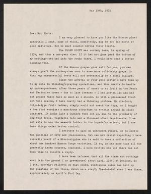 [Letter from W. E. Dancy to Roy Klotz, May 19, 1975]