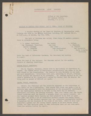 [Congregation Adath Yeshurun Board of Trustees Minutes: May 7, 1934]