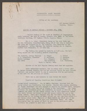 [Congregation Adath Yeshurun Board of Trustees Minutes: November 5, 1934]