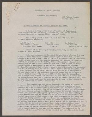 [Congregation Adath Yeshurun Board of Trustees Minutes: February 4, 1935]