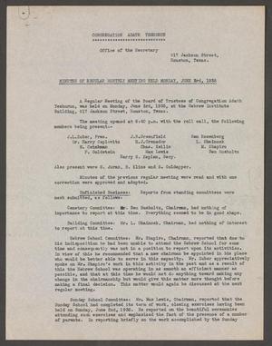 [Congregation Adath Yeshurun Board of Trustees Minutes: June 3, 1935]