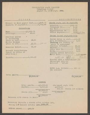 Primary view of object titled '[Congregation Adath Yeshurun Financial Report: September 1935]'.