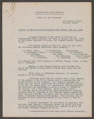 [Congregation Adath Yeshurun Board of Trustees Minutes: May 4, 1936]
