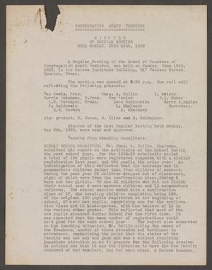 [Congregation Adath Yeshurun Board of Trustees Minutes: June 12, 1939]