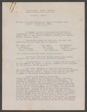 [Congregation Adath Yeshurun Board of Trustees Minutes: October 9, 1939]